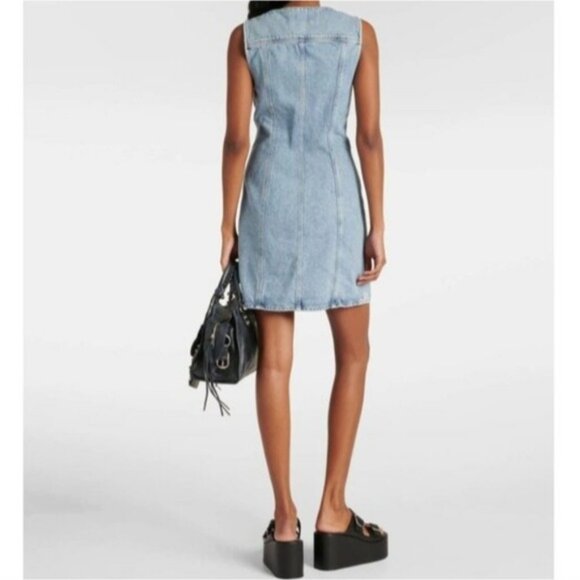 Agolde Revolve Trina Denim Mini Dress XS New Organic Cotton 90s Y2K City - Picture 3 of 11